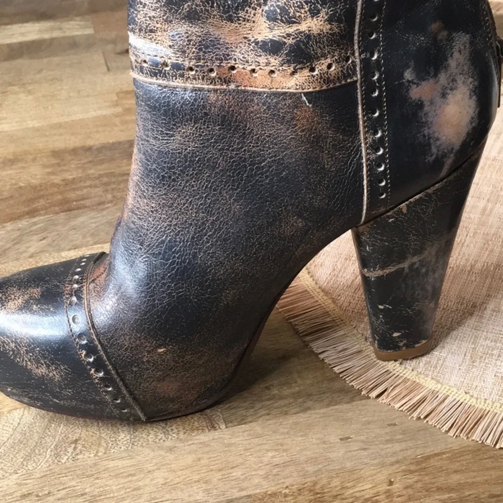 Women’s Bed Stu Distressed Brown Ankle Boots Size 8.5 - Picture 8 of 9